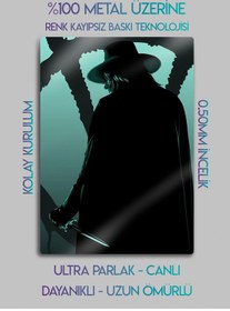 Resim V For Vendetta - Metal Baskı Dekoratif Tablo 