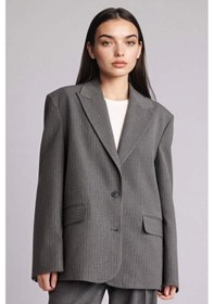 Resim Defacto Oversıze Ceket Yaka Blazer Ceket G8900ax26spgr394 Gri-gr394 
