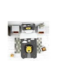 Resim Yıldızlı Bulutlu Kral Aslan Çocuk Oda Yatak Örtüsü Yastık Kılıfı 