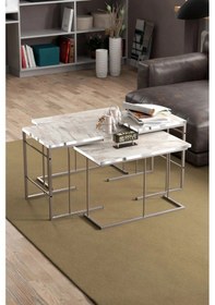 Resim Uslucan Alışveriş Orta Sehpa Ve Zigon Sehpa Solo Set Gümüş Efes Çok Renkli 