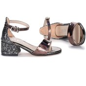 Resim Kiko 768 Ayna Çam Günlük Kız Çocuk 3 Cm Topuk Sandalet Ayakkabı P Platin 