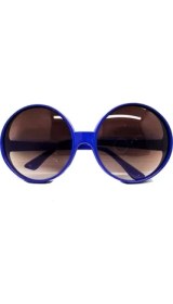 Resim Yuvarlak Yeşilçam 80 Li 90 Lı Yıllar Parti Gözlüğü Retro Mavi Renk 