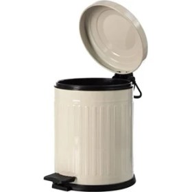 Resim Begin Power Vintage 5 Lt Yavaş Kapanır Kapaklı Ofis Mutfak Banyo Balkon Çöp Kovası Krem 