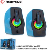 Resim Pazarcan Rampage Rms-g7 Falsetto 1 1 6 W Usb 5v Rgb Ledli Mavi Hoparlör 