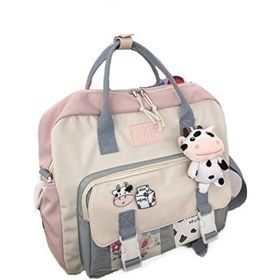 Resim Kız Öğrenciler İçin Sevimli Okul Çantası Su Geçirmez Çok Fonksiyonlu Sırt Çantası-pembe Pembe 