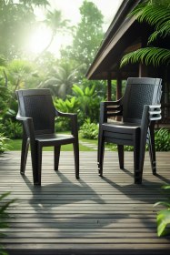 Resim Efes 4'lü Rattan Sandalye Kahve 15099623 Kahve 