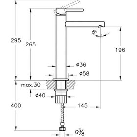 Resim Vitra Origin Yüksek Lavabo Bataryası Fırçalı Nikel A4255734 