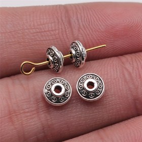 Resim 20 adet 6x6x3mm Charm Boncuklar, DIY Bilezik ve Kolye Aksesuarları için Spacer Boncuklar 