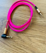 Resim Pembe Renk L Tip 3.5mm L Tipi Spralli Audio Aux Ses Kablosu 1mt - 3.5mm Ata Elektronik