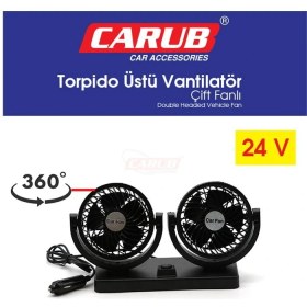 Resim PINUKS Vantilatör Torpido Üstü Iki Fanlı Ayarlı 24V Oto Aksesuar Premium 