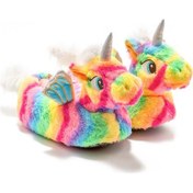 Resim Twigy Rainbow Kadın Hayvanlı Panduf Renkli 36/41 AA0645 Fuşya - Yeşil 