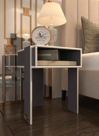 Resim Kenzlife Komodin Sandro Gri Komidin 39*29*29 Orta Zigon Sehpa Minik Boy (MNG) 