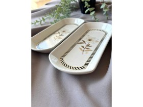 Resim Floral 2 Adet Oval Peynir Tabağı Kahvaltılık 