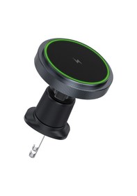 Resim Magsafe Manyetik Kablosuz Şarj Araç İçi Telefon Tutucu Havalandırma Klipsli Siyah 