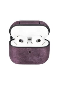 Resim Apple Uyumlu AirPods 3.nesil Deri Kılıf Juni Aa7 Mor Mor 