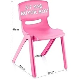Resim 4'lü Set Büyük Şirin Çocuk Sandalyesi Pembe 