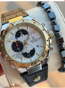 Resim Reward Kronometreli 5 Atm Suya Dayanıklı 2 Yıl Garantili Bileklik Hediyeli Erkek Kol Saati Rd293.1 Gümüş - Sarı 