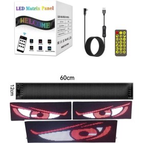 Resim Esnek Katlanabilir Panel LED Cama Yapışır Uygulama Ile Kontrol Dijital Tabela Kayar 60CM 16X96 LED 