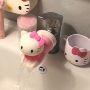 Resim Sanrio Hello Kitty Silikon Musluk Uzatma Koruyucu - Sevimli Pembe Banyo & Mutfak Lavabo Koruması, Dayanıklı ve Kolay Temizlenebilir Tasarım, Karakterli Banyo Aksesuarı, Kaymaz Tutuşlu Dekoratif Ürün, Evler İçin 