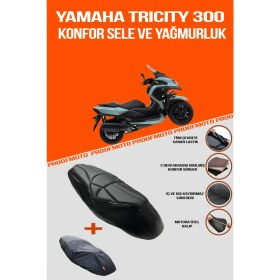 Resim PROOFMOTO Yamaha Tricity 300 Konfor Sele ve Yağmurluk Kılıf 