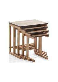 Resim Sharm Dörtlü Zigon Sehpa Ceviz Kayın Sehpa Ceviz 