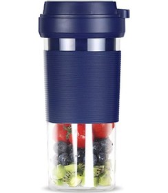 Resim Usb Şarjlı 300ml Eltipi Meyve Blenderi - Otomatik Suluk, 16000r/dak Hızlı Blending, Mavi - Mavi 