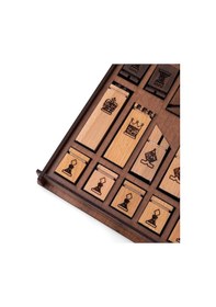 Resim Ahşap Satranç Takımı Taş Seti 