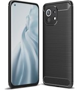 Resim Microcase Xiaomi Mi 11 Lite Brushed Carbon Fiber Silikon Kılıf - Siyah 