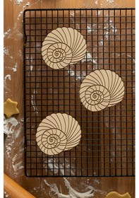 Resim Deniz Kabuğu Kurabiye Kalıbı, Hamur Şekillendirici, Bisküvi Kalıbı, Kolay Kesim Ucu Beyaz 