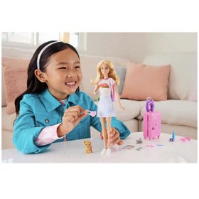 Resim Barbie Seyahatte Bebeği ve Aksesuarları HJY18 
