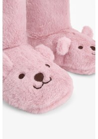 Resim Diğer Lila Happy Bear Hayvan Nakışlı Ev Botu 