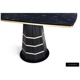 Resim Evimeaksesuar Loren Sabit Masa-Gold Mermerli Masa + 4 Gold Tel Sandalye Takımı 