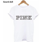 Resim Qianyi Harajuku Moda Pembe Mektup Baskılı Kawaii Rahat O-neck Kadın T-shirtgökyüzü Mavi 