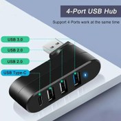 Resim Yüksek Hızlı 4 Portlu USB 3.0 & 2.0 Hub, Dönebilen Konnektör, Type-C Uyumlu Masaüstü Adaptör, 5V Çalışma Gerilimi 