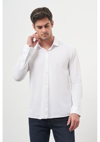 Resim Erkek Beyaz Trend Slim Fit İtalyan Yaka Gömlek 25ms004005600 Beyaz Beyaz 
