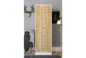 Resim Remaks Fuga 2 Kapaklı Elbise Dolabı - Beyaz Gövde Meşe Kapak 