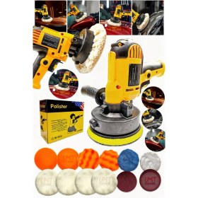 Resim Devir Ayarlı Araç, Koltuk Yıkama Zımpara Parlatma Pasta Cila Polisaj Makinası Full Set Takım 