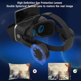 Resim Sanal Gerçeklik Gözlükleri, Video Oyunları Için 4.7 Ila 7 Inçlik Bir Telefon Için Rahat Bir ışıkla 3D VR 3D Kulaklık TV Filmleri 