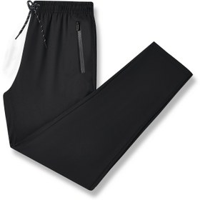 Resim Erkekler İçin Büyük Beden Jogger Pantolonlar - Nefes Alabilen Esnek Kumaş ve Elastik Bel Bandı ile İpli Bağcık, Fermuarlı Cepler - Siyah Günlük Spor Salonu Rahat Pantolonları, Makinede Yıkanabilir Düzenli Kalıp, Atletik Boş Zaman Giyim | Temiz Tasarım | Ayarlanabilir Konfor, BÜYÜK BEDEN 