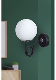 Resim Luzarana Gali Krom-siyah Metal Gövde Beyaz Camlı Tasarım Aplik 