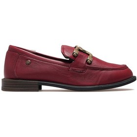Resim Kadın Hakiki Deri Loafer Günlük Ayakkabı 25k D25ka-3415 Z Bordo Bordo 