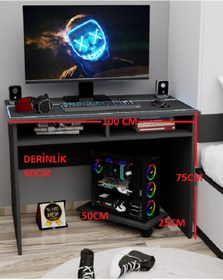 Resim KONAK EV EŞYALARI Bilbo Çalışma Masası,MDF,Oyuncu Masası,Gamer Masa 