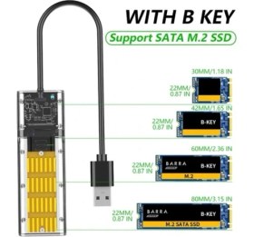 Resim Ally M.2 Sata USB 3.0 Gen1 SSD Harddisk Kutusu M.2 Ngff- JMS578 Kapaklı AL-34091 