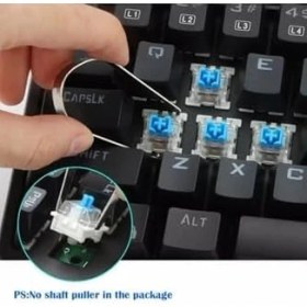 Resim Vooka Trol Blue Switch Mini Rgb Oyun Klavyesi Gaming Mekanik 62 Tuşlu 18 Rgb LED USB Type-C Kablo 