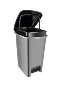 Resim Omnipazar Srl-3030 Slim Pedallı Plastik Çöp Kovası İç Kovalı 40 Lt Antrasit 