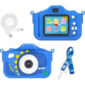Resim Wezone X13s Çocuk Kamerası - T-rex Tasarımı, 32gb Hafıza Kartı Ve Oyun Özellikli Hd Dijital Fotoğraf & Video Makinesi 