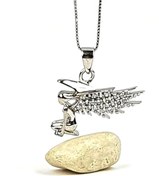 Resim OSESHOP Zirkon Taşlı Gümüş Melek Kolye 