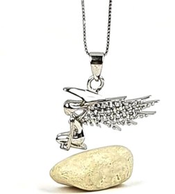 Resim OSESHOP Zirkon Taşlı Gümüş Melek Kolye 