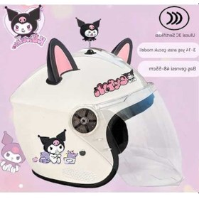 Resim Didadodo Çocuk Kış Güçlendirme Elektrikli Araç Kaskı - Çift Siyah Beyaz 