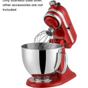 Resim Kitchenaid Classic &amp; Artisan Serisi Için 4.5qt/5qt Mikser 304 Kase Paslanmaz Çelik Mikser Bulaşık Makinesi Güvenli (Yurt Dışından) 